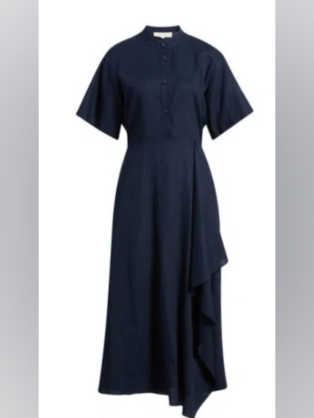 Melloday NWTs Draped Linen Blend Midi Shirtdress